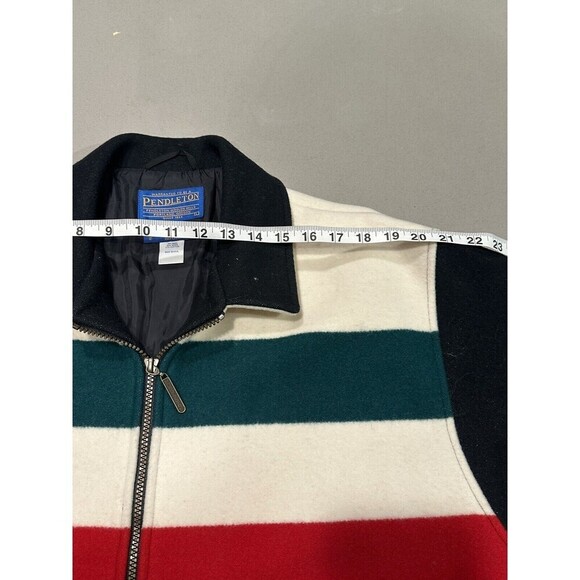Vintage Pendleton Coat BAY STRIPES Wool Blanket Coat Bomber Jacket Mens Large - Picture 16 of 16